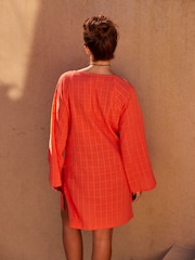 Coral Pink Cover-Up Kaftan - Image 5 of 8