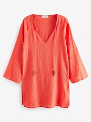 Coral Pink Cover-Up Kaftan - Image 7 of 8