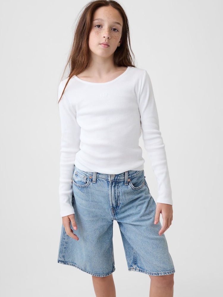 Gap White Mini Logo Long Sleeve T-Shirt (4-13yrs) - Image 1 of 4