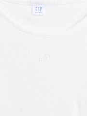 Gap White Mini Logo Long Sleeve T-Shirt (4-13yrs) - Image 4 of 4