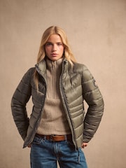 Superdry Dusty Olive Green Fuji Quilt Padded Jacket - Image 1 of 10