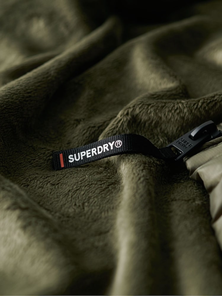 Superdry Dusty Olive Green Fuji Quilt Padded Jacket - Image 10 of 10