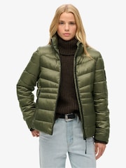 Superdry Dusty Olive Green Fuji Quilt Padded Jacket - Image 6 of 10