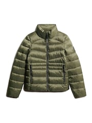 Superdry Dusty Olive Green Fuji Quilt Padded Jacket - Image 9 of 10