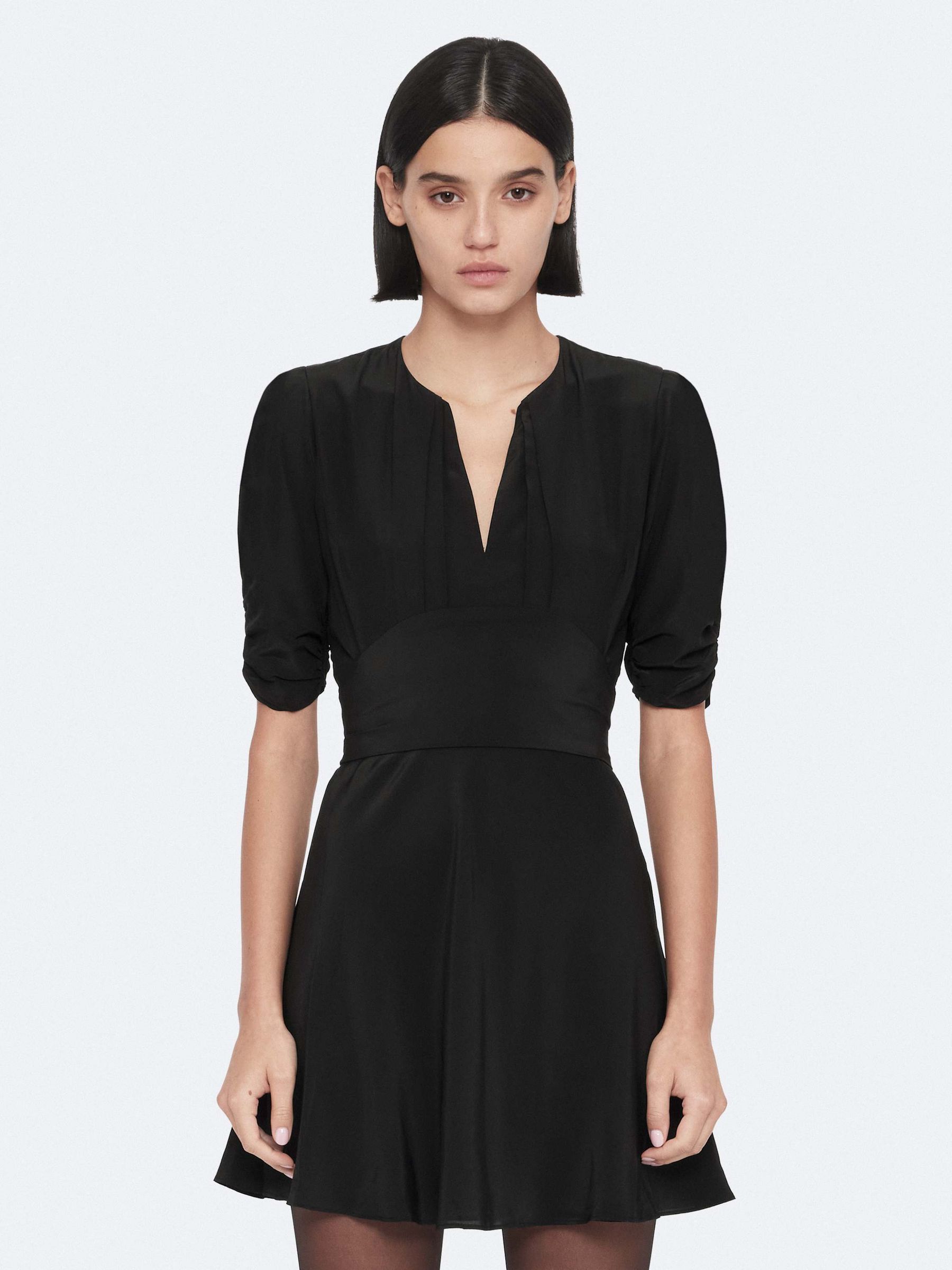 Allsaints Women's Black Ena Silk Mini Dress - Size 10 - Image 2