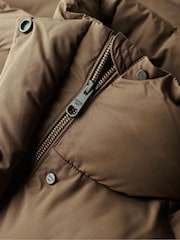 Superdry Warm Brown Mid Length Puffer Jacket - Image 6 of 6