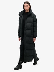 Superdry Black Maxi Longline Puffer Jacket - Image 2 of 5