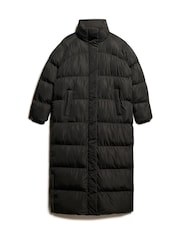 Superdry Black Maxi Longline Puffer Jacket - Image 4 of 5