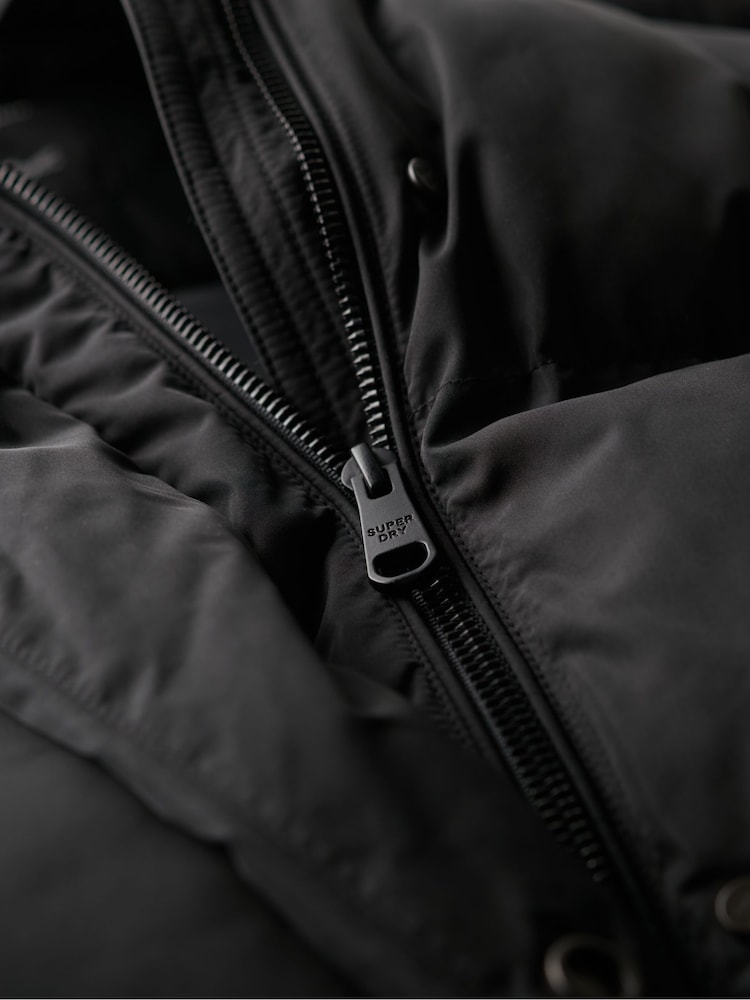 Superdry Black Maxi Longline Puffer Jacket - Image 5 of 5
