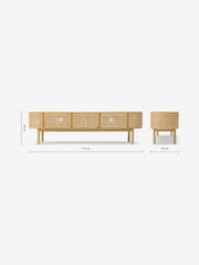 MADE.COM Natural Oak and Rattan Ankhara TV Unit - Image 3 of 3