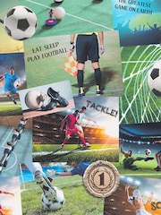 Fine Décor Natural UK Novelty Football Collage Wallpaper - Image 2 of 2