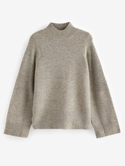 Neutral Sequin High Neck Long Sleeve Jumper - Image 4 of 5