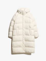 Superdry Star White Longline Hooded Puffer Coats - Image 6 of 7