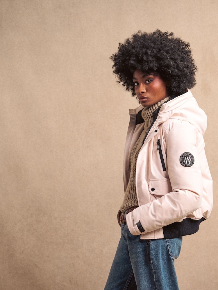 Superdry Off Grey City Padded Bomber Jacket - Image 2 of 7