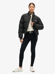 Superdry Black Sports Puffer Cropped Jacket - Image 2 of 5
