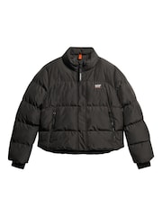 Superdry Black Sports Puffer Cropped Jacket - Image 4 of 5