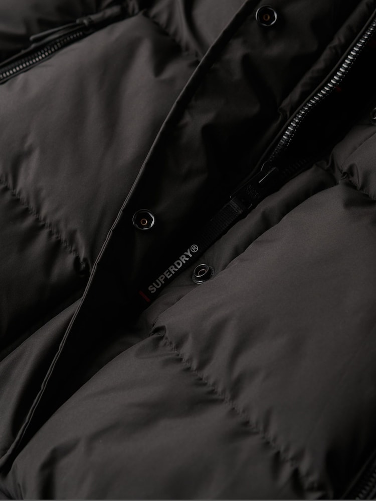 Superdry Black Sports Puffer Cropped Jacket - Image 5 of 5