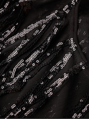 Superdry Black Sheer Short Sleeve Sequin Top - Image 4 of 5