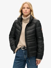 Superdry Black Fuji Quilt Padded Jacket - Image 1 of 6