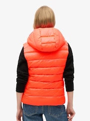 Superdry Volcanic Coral Hooded Fuji Quilt Padded Gilet Jacket - Image 3 of 5