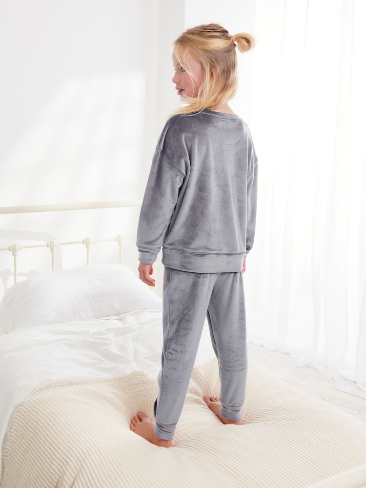 Grijs - Velours loungeset (3-16 jr) - Image 3 of 5