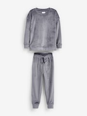Grijs - Velours loungeset (3-16 jr) - Image 4 of 5