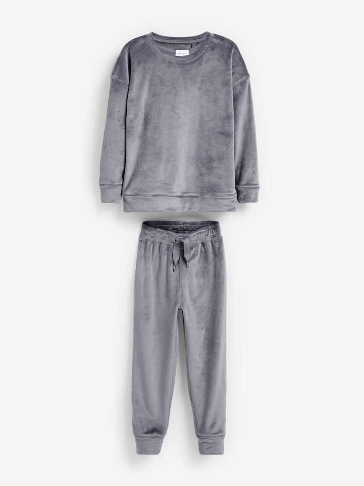 Grijs - Velours loungeset (3-16 jr) - Image 4 of 5