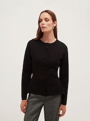 Hobbs Black Tia Cinched Cardigan - Image 1 of 4