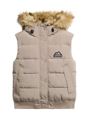 Глубокий бежевый слаб - жилет из искусственного меха Superdry Everest - Image 5 of 6
