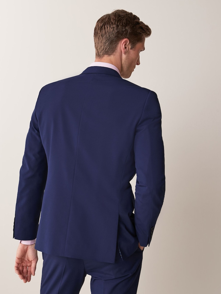 Bright Blue Tailored Fit Two Button Suit Jacket - Image 5 of 7