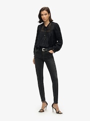 Superdry Black 100% Cotton Woven Lace Long Sleeve Blouse - Image 3 of 5