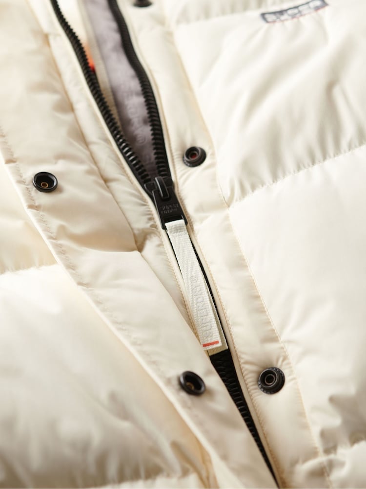 Superdry Off White Sports Puffer Cropped Jacket - Image 7 of 7