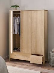 Light Natural Clementine Oak Veneer Triple, 2 Drawers Wardrobe - Image 2 of 10