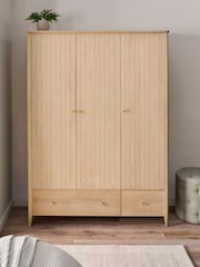 Light Natural Clementine Oak Veneer Triple, 2 Drawers Wardrobe - Image 3 of 10