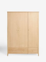 Light Natural Clementine Oak Veneer Triple, 2 Drawers Wardrobe - Image 5 of 10