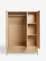 Light Natural Clementine Oak Veneer Triple, 2 Drawers Wardrobe - Image 6 of 10