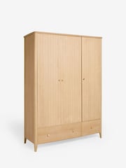 Light Natural Clementine Oak Veneer Triple, 2 Drawers Wardrobe - Image 9 of 10