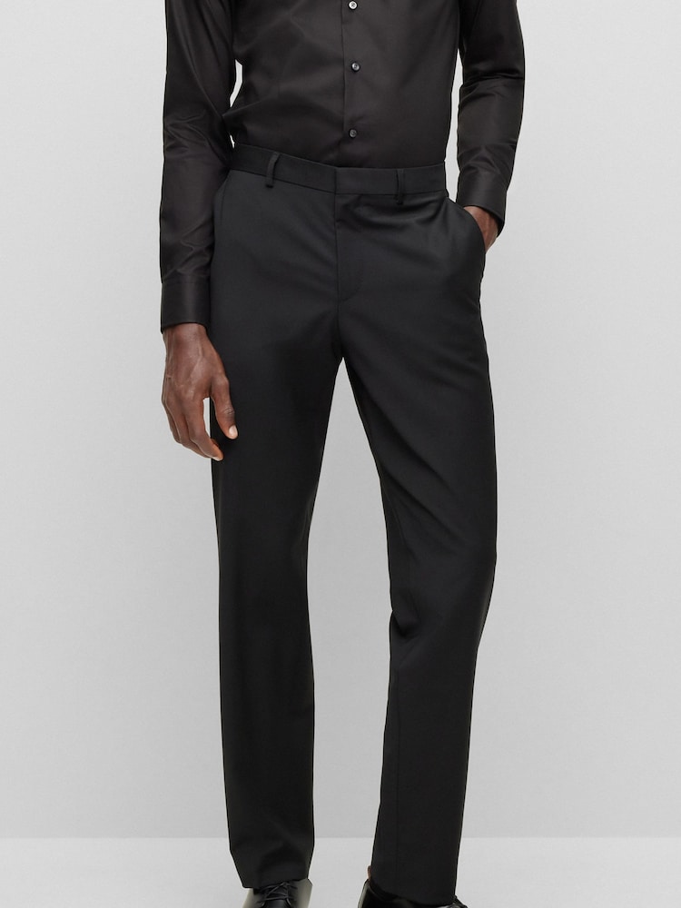 BOSS Black BOSS Leon Wool Blend Regular Fit Suit Trousers - Image 1 of 6 BOSS Black BOSS Leon Wool Blend Regular Fit Suit Trousers - Image 1 of 6
