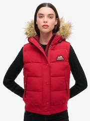 Superdry Barndoor Red Everest Faux Fur Gilet - Image 1 of 5