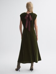 Florere Velvet Tie Neck Midi Dress - Image 4 of 5