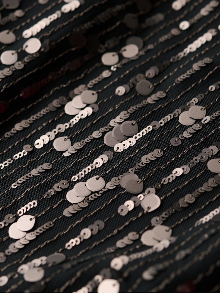 Superdry Grey Grit Sheer Short Sleeve Sequin Top - Image 5 of 5