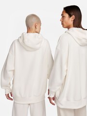 Nike White Nike Sportswear Plush Borg Pullover Hoodie - Image 5 of 10