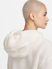 Nike White Nike Sportswear Plush Borg Pullover Hoodie - Image 8 of 10