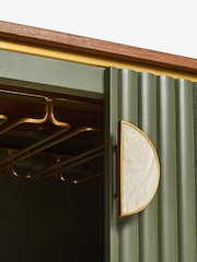 Clarke & Clarke Ribbed Green Mango Wood Calisto Drinks Cabinet - Image 7 of 8