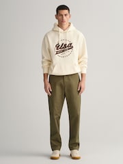 GANT Juniper Green Regular Fit Cotton Twill Chino Trousers - Image 1 of 4