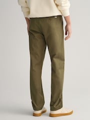 GANT Juniper Green Regular Fit Cotton Twill Chino Trousers - Image 2 of 4