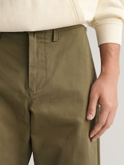 GANT Juniper Green Regular Fit Cotton Twill Chino Trousers - Image 3 of 4