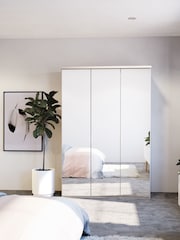 Wiemann Peyton Rustic Oak Mirror Semi Fitted Triple Wardrobe - Image 1 of 4