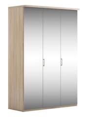 Wiemann Peyton Rustic Oak Mirror Semi Fitted Triple Wardrobe - Image 3 of 4