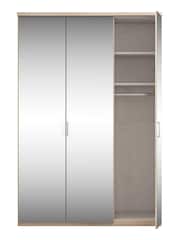 Wiemann Peyton Rustic Oak Mirror Semi Fitted Triple Wardrobe - Image 4 of 4